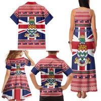 Cayman Islands Christmas Family Matching Tank Maxi Dress and Hawaiian Shirt Coat Of Arms - Flag Style - Wonder Print Shop