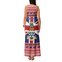 Cayman Islands Christmas Family Matching Tank Maxi Dress and Hawaiian Shirt Coat Of Arms - Flag Style - Wonder Print Shop