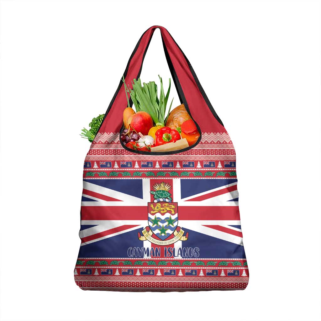 Cayman Islands Christmas Grocery Bag Coat Of Arms - Flag Style - Wonder Print Shop