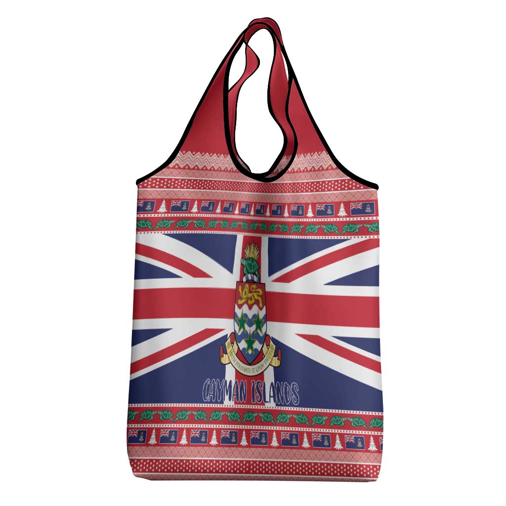 Cayman Islands Christmas Grocery Bag Coat Of Arms - Flag Style - Wonder Print Shop