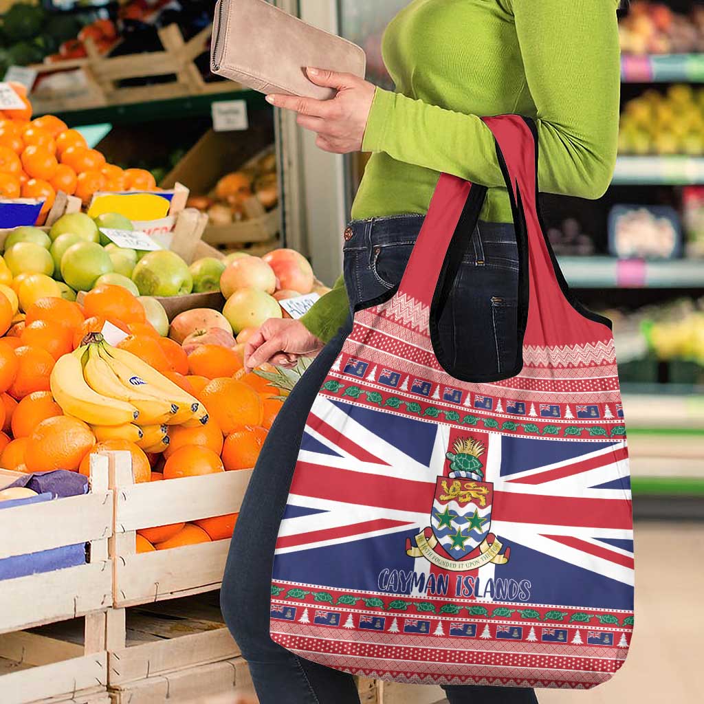 Cayman Islands Christmas Grocery Bag Coat Of Arms - Flag Style - Wonder Print Shop