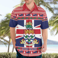Cayman Islands Christmas Hawaiian Shirt Coat Of Arms - Flag Style - Wonder Print Shop