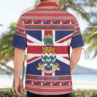 Cayman Islands Christmas Hawaiian Shirt Coat Of Arms - Flag Style - Wonder Print Shop