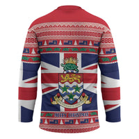 Cayman Islands Christmas Hockey Jersey Coat Of Arms - Flag Style - Wonder Print Shop