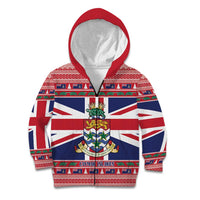 Cayman Islands Christmas Kid Hoodie Coat Of Arms - Flag Style - Wonder Print Shop