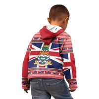 Cayman Islands Christmas Kid Hoodie Coat Of Arms - Flag Style - Wonder Print Shop
