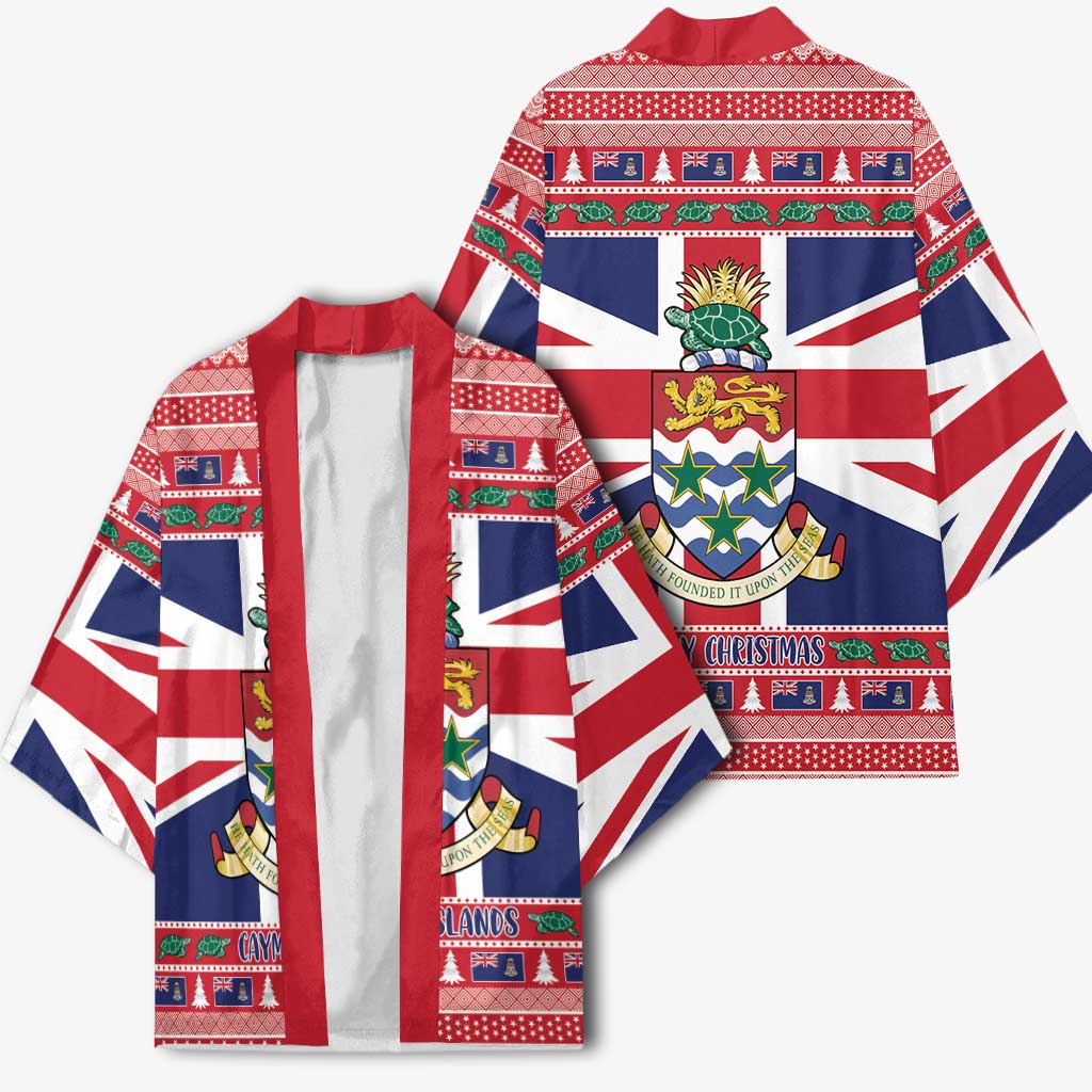 Cayman Islands Christmas Kimono Coat Of Arms - Flag Style - Wonder Print Shop