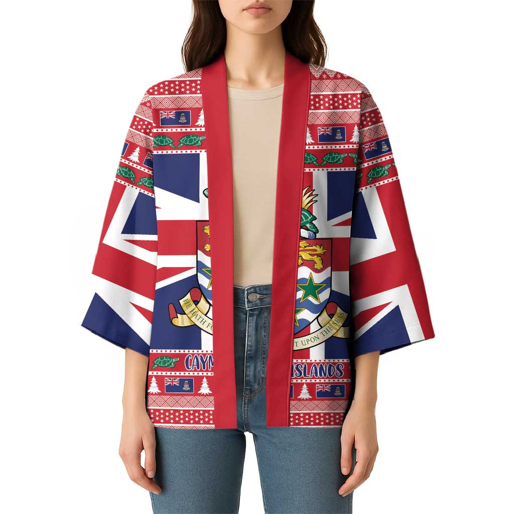 Cayman Islands Christmas Kimono Coat Of Arms - Flag Style - Wonder Print Shop