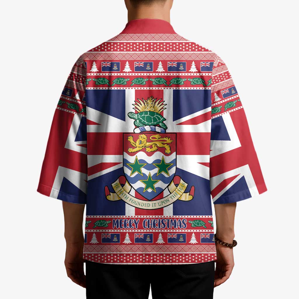 Cayman Islands Christmas Kimono Coat Of Arms - Flag Style - Wonder Print Shop