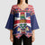 Cayman Islands Christmas Kimono Sleeve Blouse Coat Of Arms - Flag Style - Wonder Print Shop