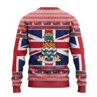 Cayman Islands Christmas Ugly Christmas Sweater Coat Of Arms - Flag Style - Wonder Print Shop