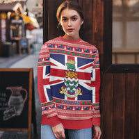 Cayman Islands Christmas Ugly Christmas Sweater Coat Of Arms - Flag Style - Wonder Print Shop