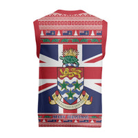 Cayman Islands Christmas Knitted V-Neck Vest Coat Of Arms - Flag Style - Wonder Print Shop
