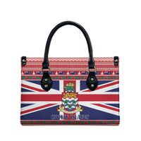 Cayman Islands Christmas Leather Bag Coat Of Arms - Flag Style - Wonder Print Shop