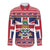Cayman Islands Christmas Long Sleeve Button Shirt Coat Of Arms - Flag Style - Wonder Print Shop