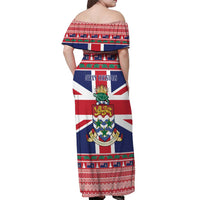 Cayman Islands Christmas Off Shoulder Maxi Dress Coat Of Arms - Flag Style - Wonder Print Shop