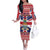 Cayman Islands Christmas Off The Shoulder Long Sleeve Dress Coat Of Arms - Flag Style - Wonder Print Shop