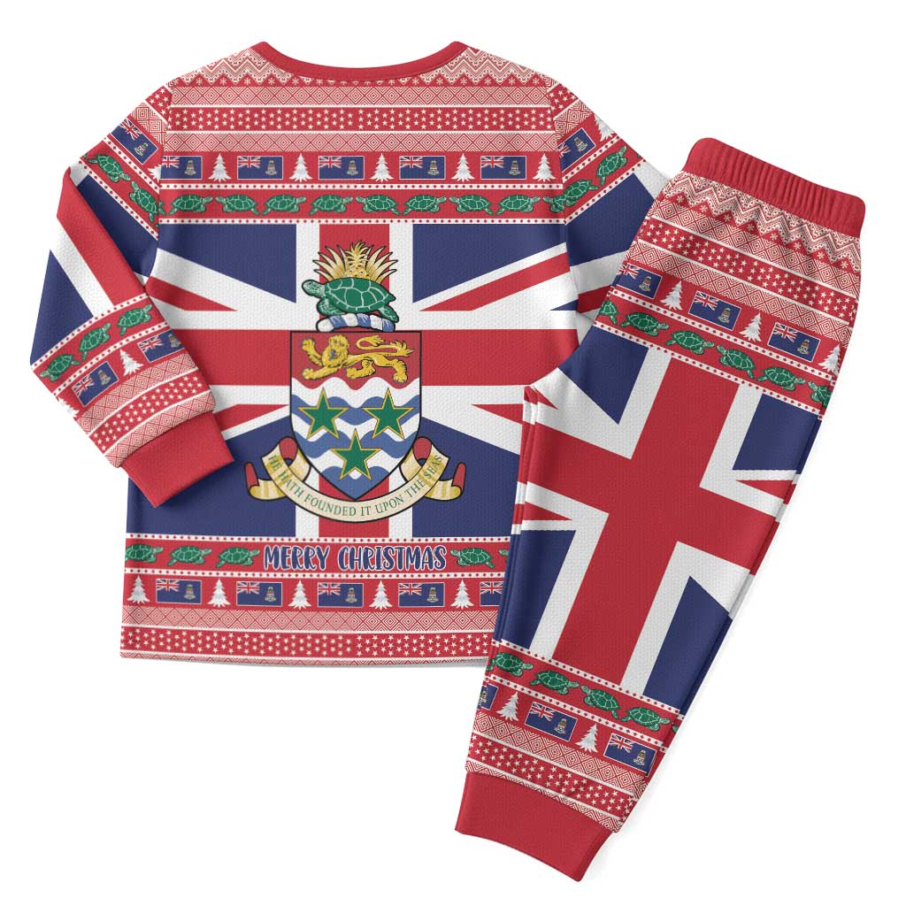 Cayman Islands Christmas Pajama Set Coat Of Arms - Flag Style - Wonder Print Shop