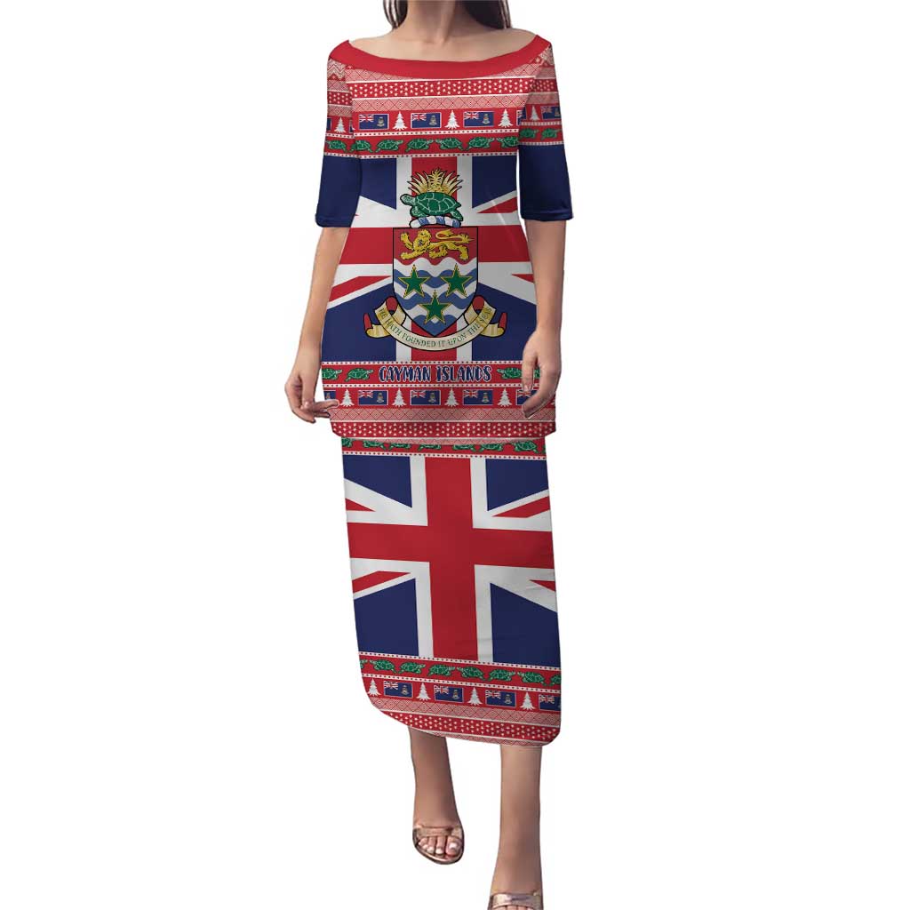 Cayman Islands Christmas Puletasi Coat Of Arms - Flag Style - Wonder Print Shop