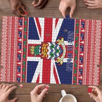 Cayman Islands Christmas Puzzle Coat Of Arms - Flag Style - Wonder Print Shop