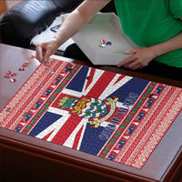 Cayman Islands Christmas Puzzle Coat Of Arms - Flag Style - Wonder Print Shop
