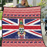 Cayman Islands Christmas Quilt Coat Of Arms - Flag Style - Wonder Print Shop