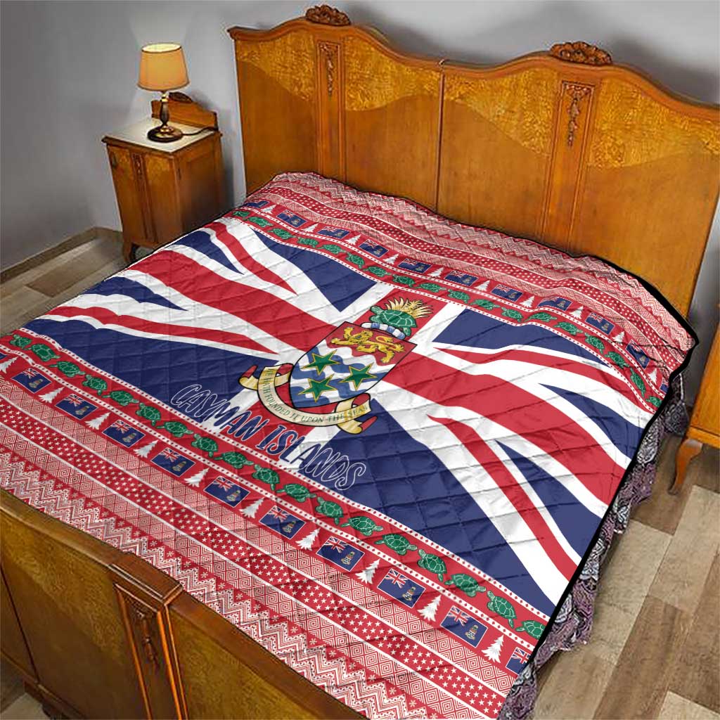 Cayman Islands Christmas Quilt Coat Of Arms - Flag Style - Wonder Print Shop