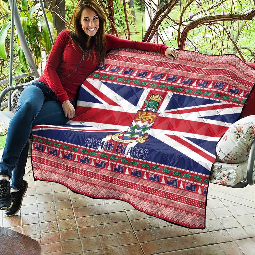 Cayman Islands Christmas Quilt Coat Of Arms - Flag Style - Wonder Print Shop