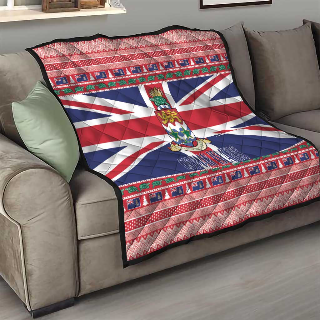 Cayman Islands Christmas Quilt Coat Of Arms - Flag Style - Wonder Print Shop