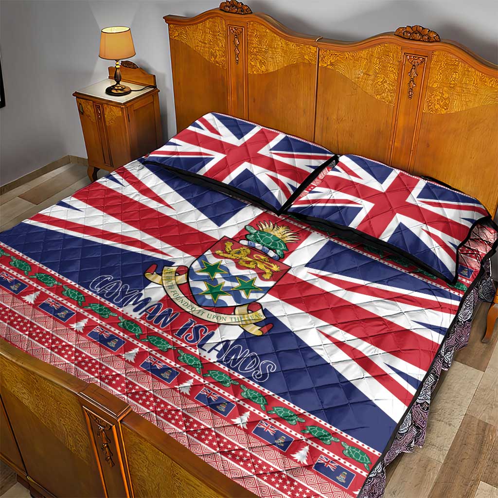Cayman Islands Christmas Quilt Bed Set Coat Of Arms - Flag Style - Wonder Print Shop