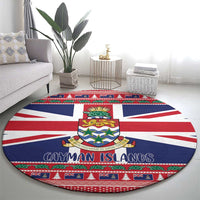 Cayman Islands Christmas Round Carpet Coat Of Arms - Flag Style - Wonder Print Shop