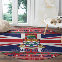 Cayman Islands Christmas Round Carpet Coat Of Arms - Flag Style - Wonder Print Shop