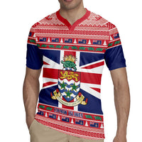 Cayman Islands Christmas Rugby Jersey Coat Of Arms - Flag Style - Wonder Print Shop