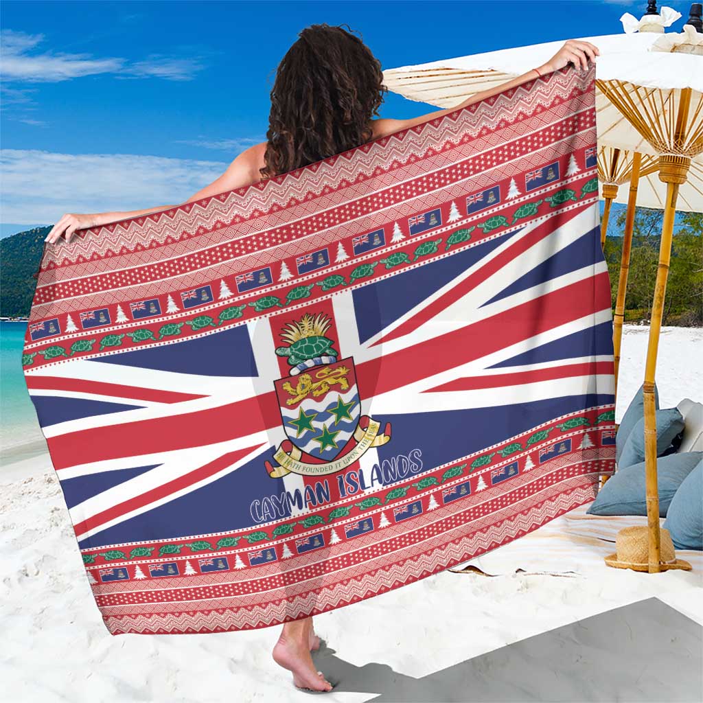 Cayman Islands Christmas Sarong Coat Of Arms - Flag Style - Wonder Print Shop