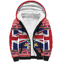 Cayman Islands Christmas Sherpa Hoodie Coat Of Arms - Flag Style - Wonder Print Shop