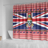 Cayman Islands Christmas Shower Curtain Coat Of Arms - Flag Style - Wonder Print Shop