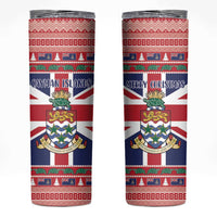 Cayman Islands Christmas Skinny Tumbler Coat Of Arms - Flag Style - Wonder Print Shop