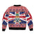 Cayman Islands Christmas Sleeve Zip Bomber Jacket Coat Of Arms - Flag Style - Wonder Print Shop