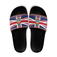 Cayman Islands Christmas Slide Sandals Coat Of Arms - Flag Style - Wonder Print Shop