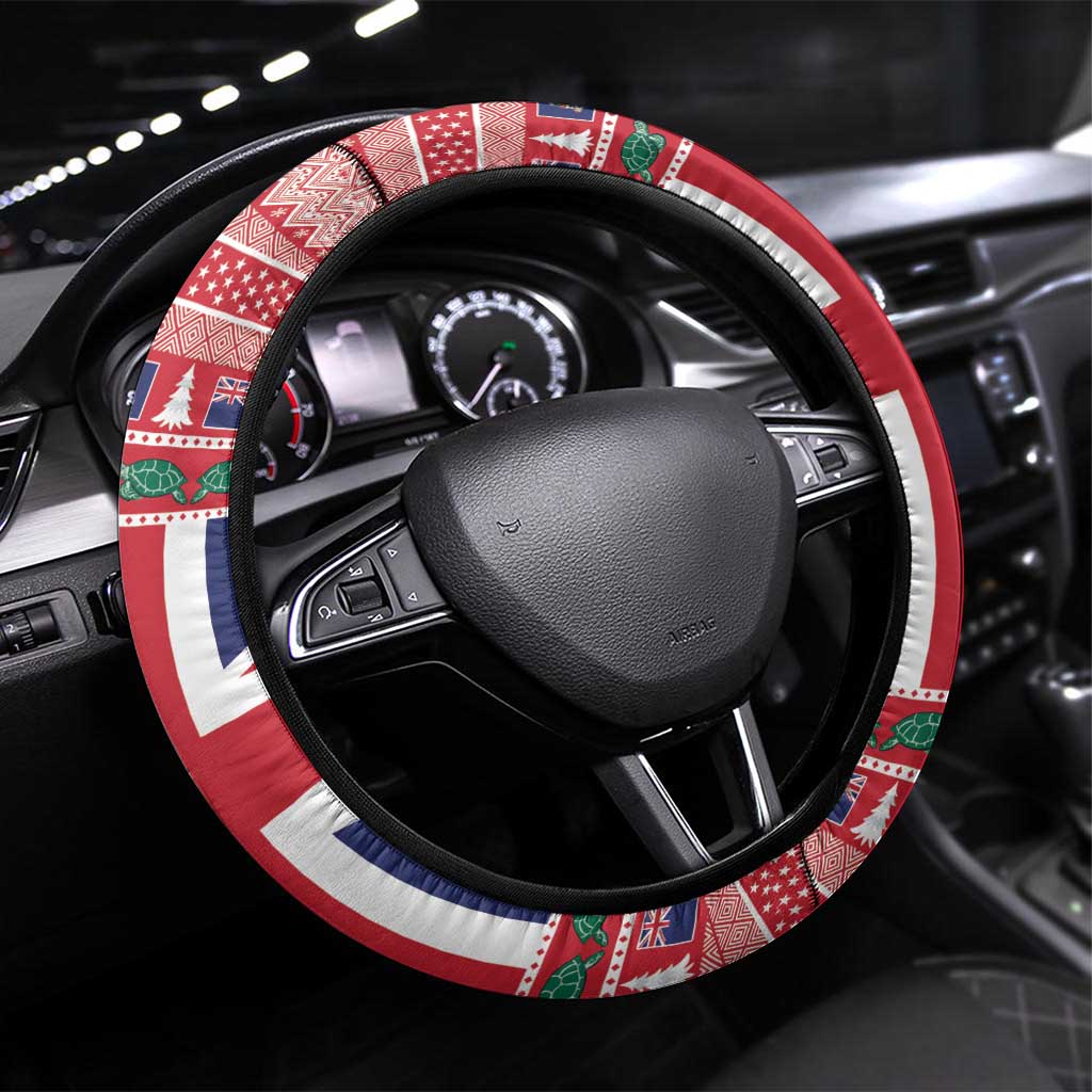 Cayman Islands Christmas Steering Wheel Cover Coat Of Arms - Flag Style - Wonder Print Shop