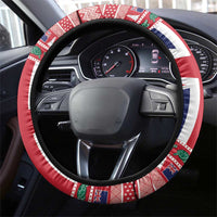 Cayman Islands Christmas Steering Wheel Cover Coat Of Arms - Flag Style - Wonder Print Shop