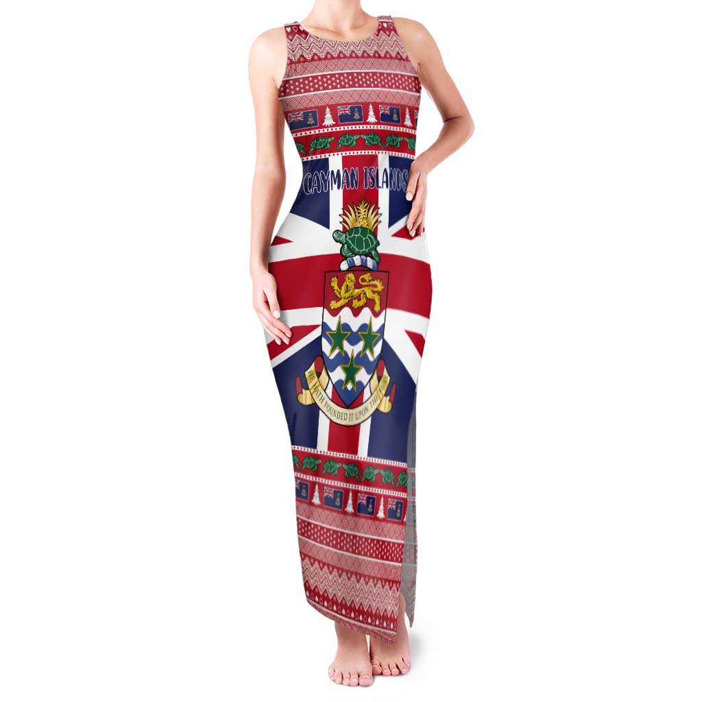 Cayman Islands Christmas Tank Maxi Dress Coat Of Arms - Flag Style - Wonder Print Shop