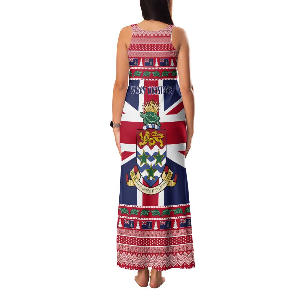 Cayman Islands Christmas Tank Maxi Dress Coat Of Arms - Flag Style - Wonder Print Shop
