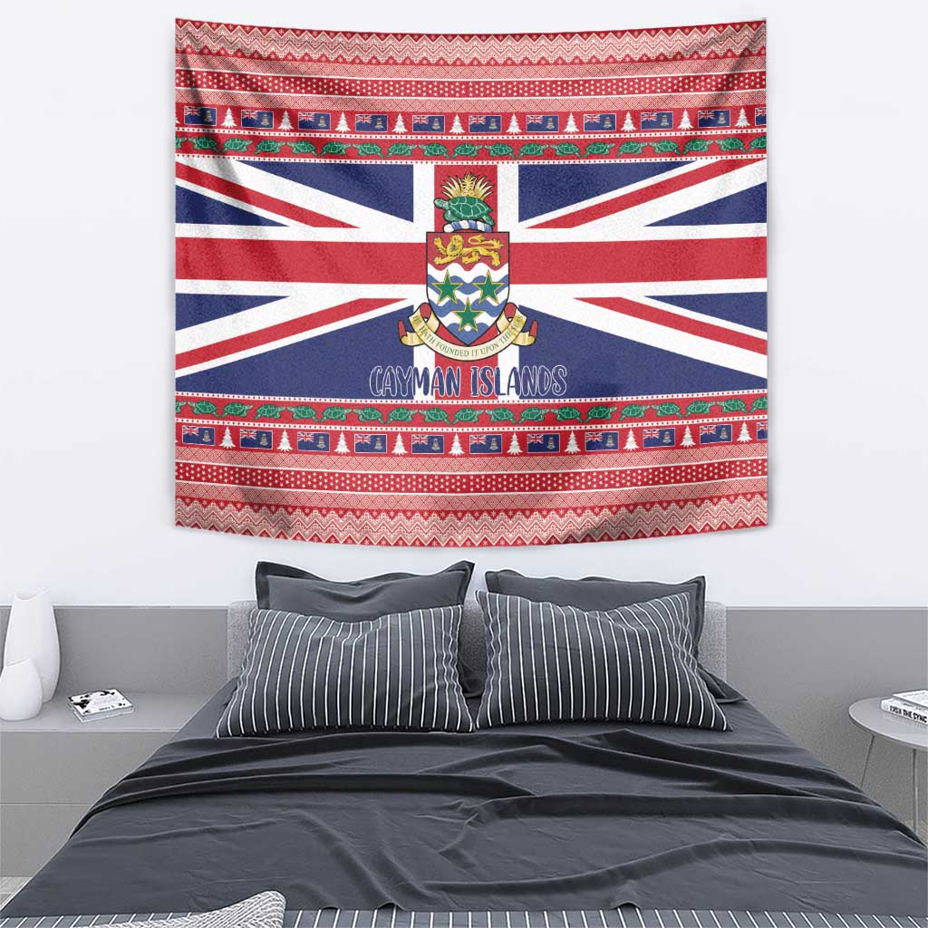 Cayman Islands Christmas Tapestry Coat Of Arms - Flag Style - Wonder Print Shop