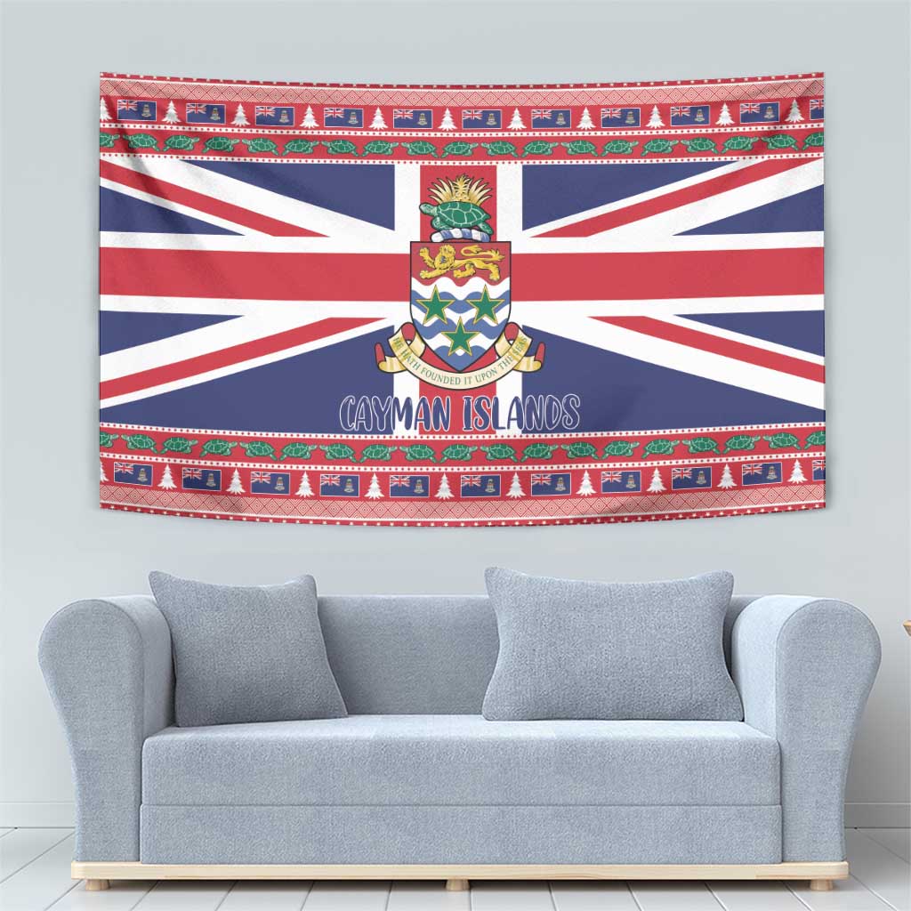 Cayman Islands Christmas Tapestry Coat Of Arms - Flag Style - Wonder Print Shop