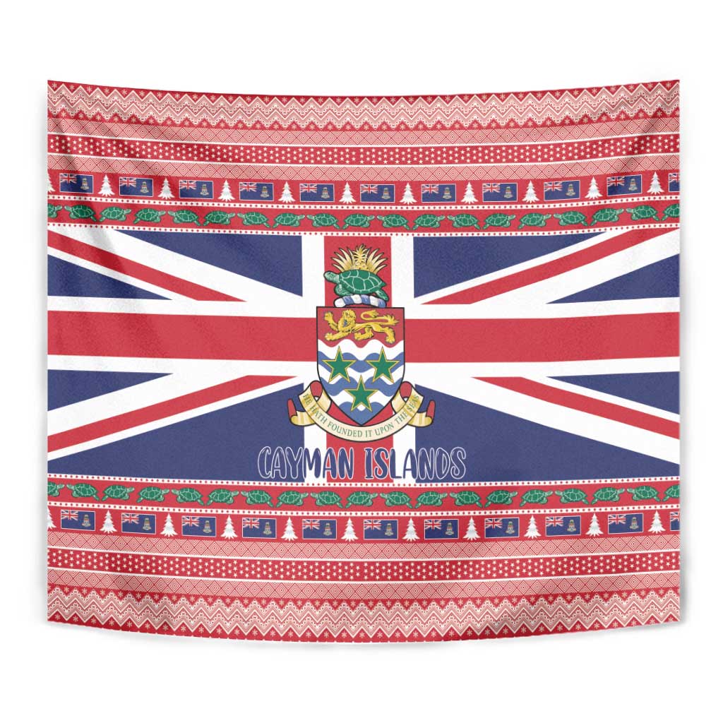 Cayman Islands Christmas Tapestry Coat Of Arms - Flag Style - Wonder Print Shop