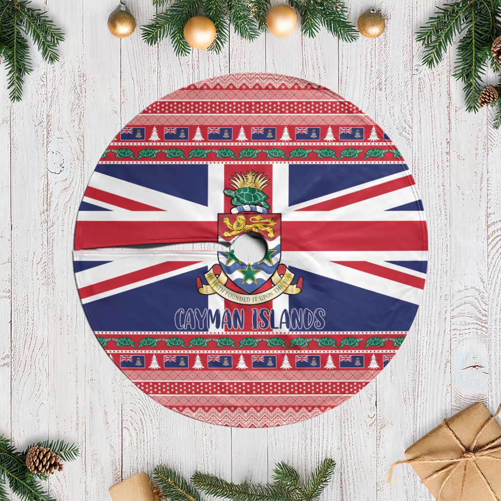 Cayman Islands Christmas Tree Skirt Coat Of Arms - Flag Style - Wonder Print Shop