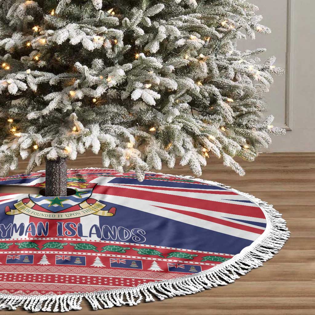 Cayman Islands Christmas Tree Skirt Coat Of Arms - Flag Style - Wonder Print Shop