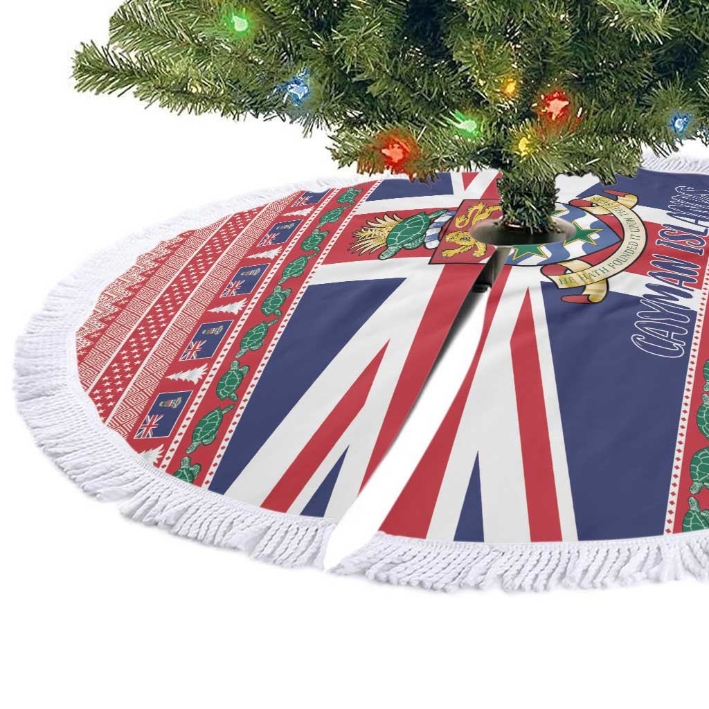 Cayman Islands Christmas Tree Skirt Coat Of Arms - Flag Style - Wonder Print Shop
