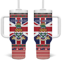 Cayman Islands Christmas Tumbler With Handle Coat Of Arms - Flag Style - Wonder Print Shop